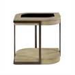 Pemberly Row Glass Chairside Table in Muted Earth Tones & Clay