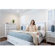 Pemberly Row King Bed with Storage in White & Soft Grey Glaze