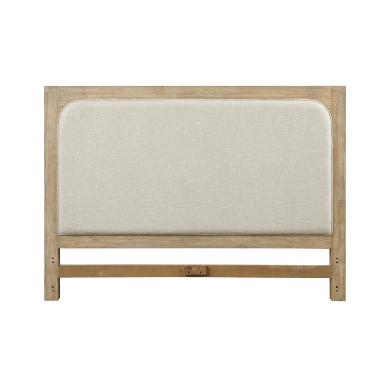 Pemberly Row Contemporary Queen Headboard in Tan Natural & Cream