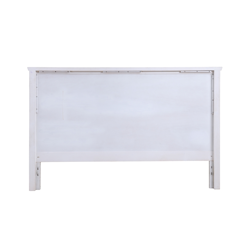 Pemberly Row Contemporary King Solid Wood Headboard in Grey White