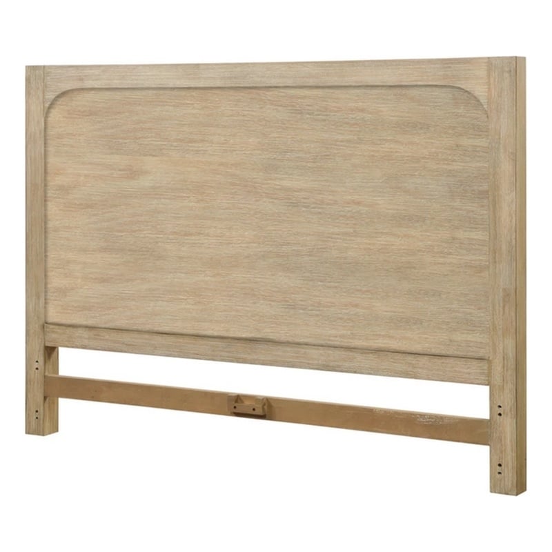 Pemberly Row Contemporary King Wood Headboard in Tan Natural