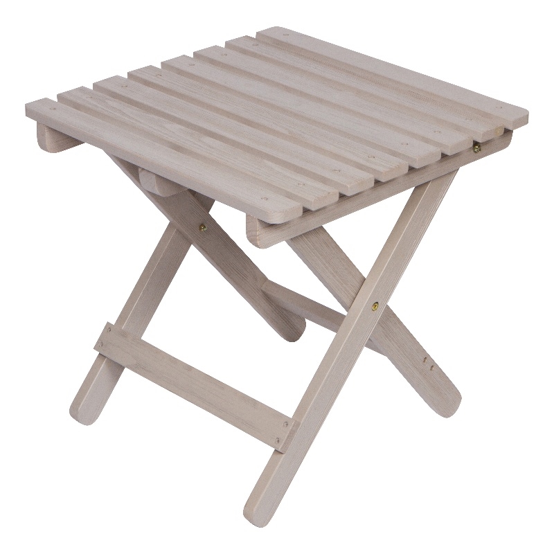 Pemberly Row Adirondack Square Cedar Wood Foldable Side Table in Gray