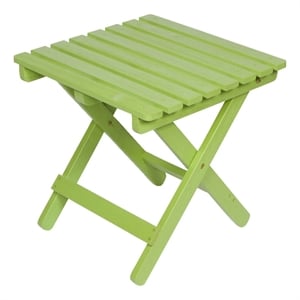 Pemberly Row Adirondack Square Cedar Wood Foldable Side Table in Green