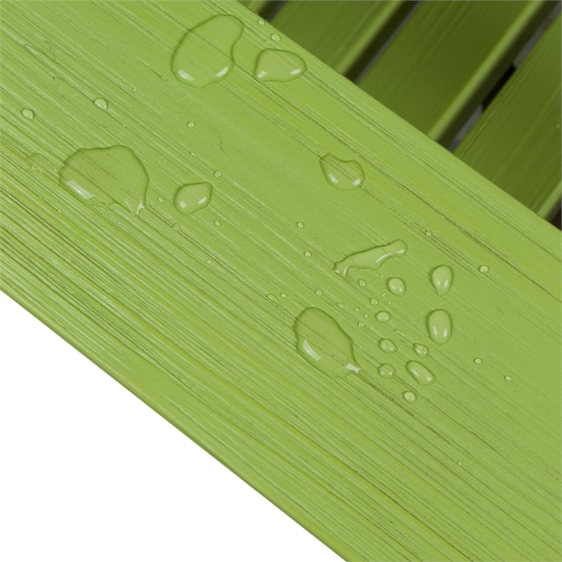 Pemberly Row Traditional Cedar Wood Patio Porch Adirondack Chair in Green