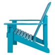 Pemberly Row Traditional Cedar Wood Patio Firepit Adirondack Chair in Blue