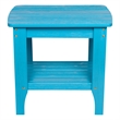 Pemberly Row Rectangular Traditional Wood Indoor/Outdoor Side Table in Blue