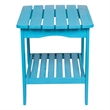 Pemberly Row Rectangular Traditional Wood Indoor/Outdoor Side Table in Blue