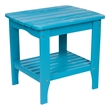 Pemberly Row Rectangular Traditional Wood Indoor/Outdoor Side Table in Blue