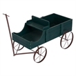 Pemberly Row Large Cedar Wood Decorative Buckboard Wagon Planter in Green