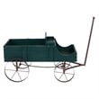 Pemberly Row Large Cedar Wood Decorative Buckboard Wagon Planter in Green