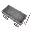 Pemberly Row Transitional Cedar Wood Decorative Wagon Garden Planter in Gray