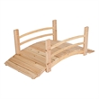 Pemberly Row Cedar Wood Garden Bridge with Handle Rails in Beige