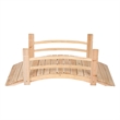 Pemberly Row Cedar Wood Garden Bridge with Handle Rails in Beige