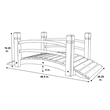 Pemberly Row Cedar Wood Garden Bridge with Handle Rails in Beige