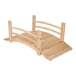 Pemberly Row Cedar Wood Garden Bridge with Handle Rails in Beige