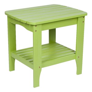 Pemberly Row Rectangular Traditional Wood Indoor/Outdoor Side Table in Green