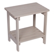 Pemberly Row Rectangular Traditional Wooden Indoor/Outdoor Side Table in Gray
