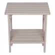 Pemberly Row Rectangular Traditional Wooden Indoor/Outdoor Side Table in Gray