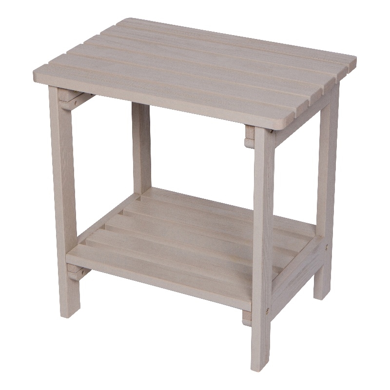Pemberly Row Rectangular Traditional Wooden Indoor/Outdoor Side Table in Gray