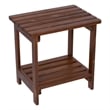 Pemberly Row Rectangular Traditional Wooden Indoor/Outdoor Side Table in Brown