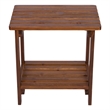 Pemberly Row Rectangular Traditional Wooden Indoor/Outdoor Side Table in Brown