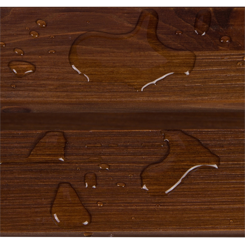 Pemberly Row Rectangular Traditional Wooden Indoor/Outdoor Side Table in Brown