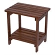 Pemberly Row Rectangular Traditional Wooden Indoor/Outdoor Side Table in Brown