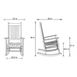 Pemberly Row Traditional Hardwood Indoor/Outdoor Patio Porch Rocker in Gray