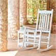 Pemberly Row Traditional Hardwood Indoor/Outdoor Patio Porch Rocker in White