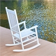 Pemberly Row Traditional Hardwood Indoor/Outdoor Patio Porch Rocker in White