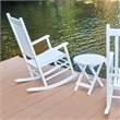 Pemberly Row Traditional Hardwood Indoor/Outdoor Patio Porch Rocker in White