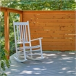 Pemberly Row Traditional Hardwood Indoor/Outdoor Patio Porch Rocker in White