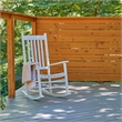 Pemberly Row Traditional Hardwood Indoor/Outdoor Patio Porch Rocker in White