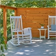 Pemberly Row Traditional Hardwood Indoor/Outdoor Patio Porch Rocker in White