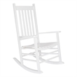 Pemberly Row Traditional Hardwood Indoor/Outdoor Patio Porch Rocker in White