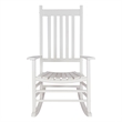 Pemberly Row Traditional Hardwood Indoor/Outdoor Patio Porch Rocker in White