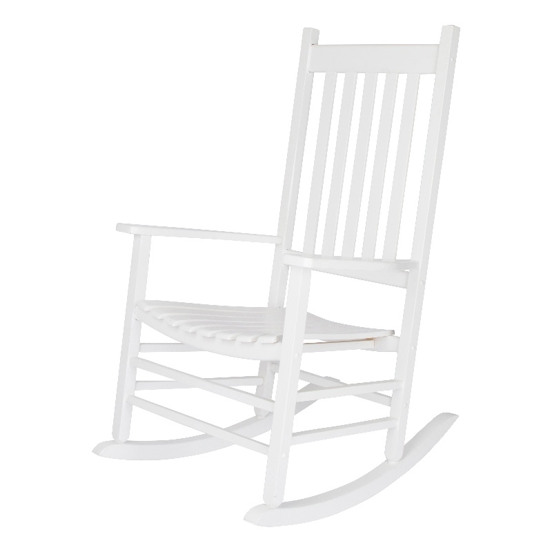 Pemberly Row Traditional Hardwood Indoor/Outdoor Porch Rocker in White