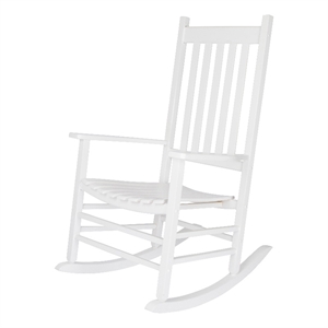 Pemberly Row Traditional Hardwood Indoor/Outdoor Porch Rocker in White