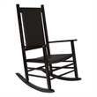 Pemberly Row Traditional Hardwood Patio Porch Rocker in Black