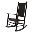 Pemberly Row Traditional Hardwood Patio Porch Rocker in Black
