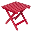 Pemberly Row Adirondack Square Cedar Wood Foldable Side Table in Red