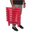 Pemberly Row Adirondack Square Cedar Wood Foldable Side Table in Red