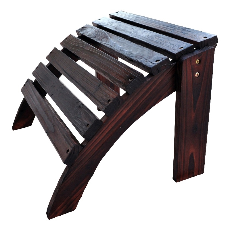 Pemberly Row Traditional Cedar Wood Adirondack Ottoman in Brown