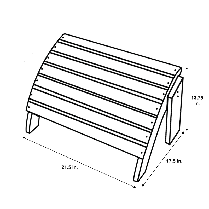 Pemberly Row Traditional Cedar Wood Adirondack Ottoman in Beige