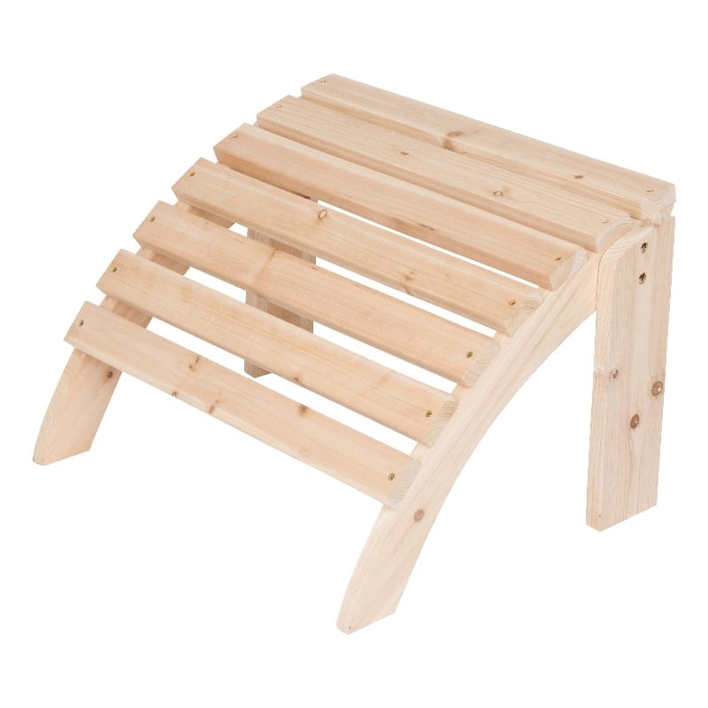 Pemberly Row Traditional Cedar Wood Adirondack Ottoman in Beige