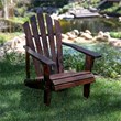 Pemberly Row Traditional Cedar Wood Patio Porch Adirondack Chair in Brown