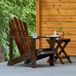 Pemberly Row Traditional Cedar Wood Patio Porch Adirondack Chair in Brown