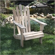 Pemberly Row Traditional Cedar Wood Patio Porch Adirondack Chair in Beige