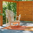 Pemberly Row Traditional Cedar Wood Patio Porch Adirondack Chair in Beige