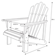 Pemberly Row Traditional Cedar Wood Patio Porch Adirondack Chair in Beige